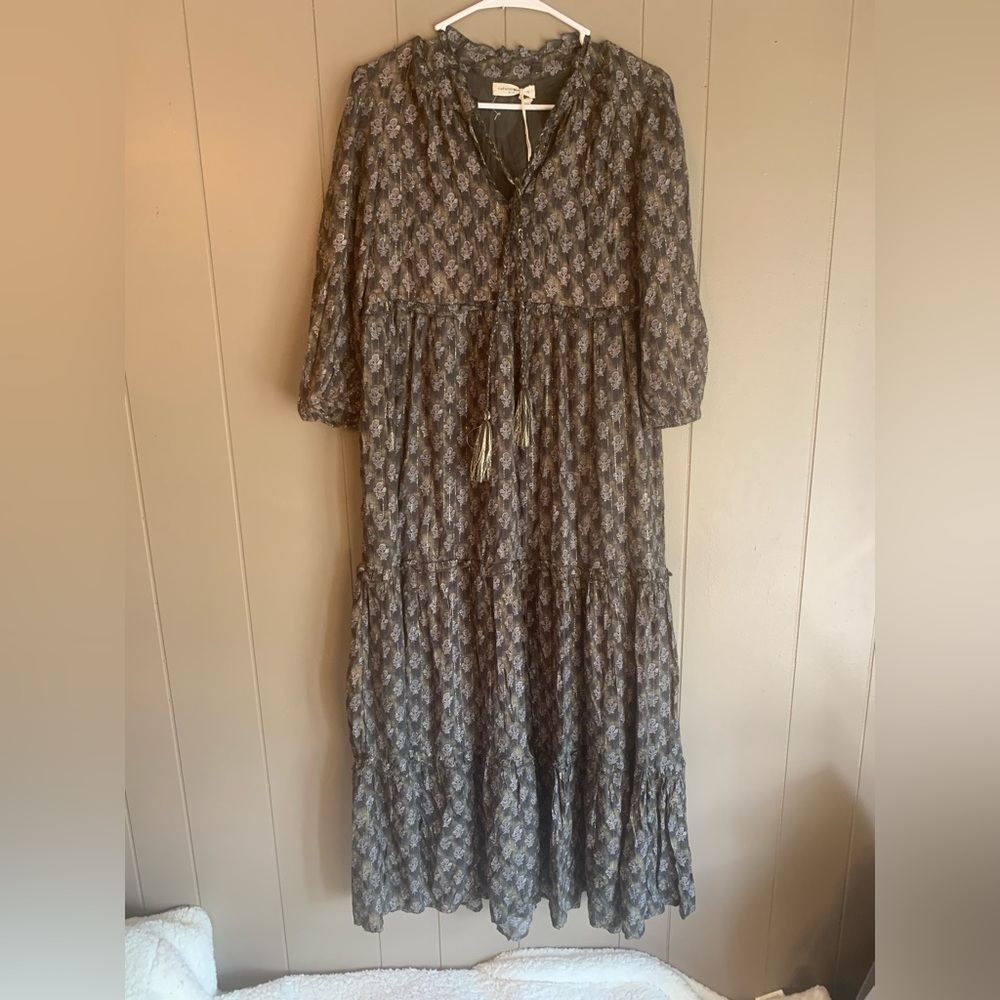 New Natural Life Elegant Floral Maxi Dress